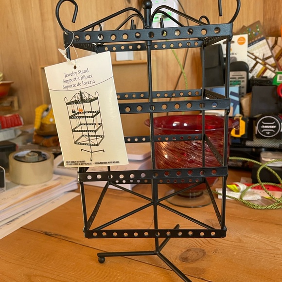 Darice Black Metal Rotating Jewelry Display Revolving Earring Display - Picture 12 of 13